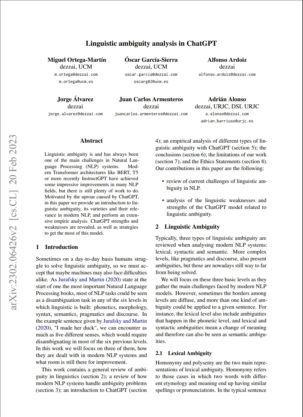 Linguistic ambiguity analysis in ChatGPT.